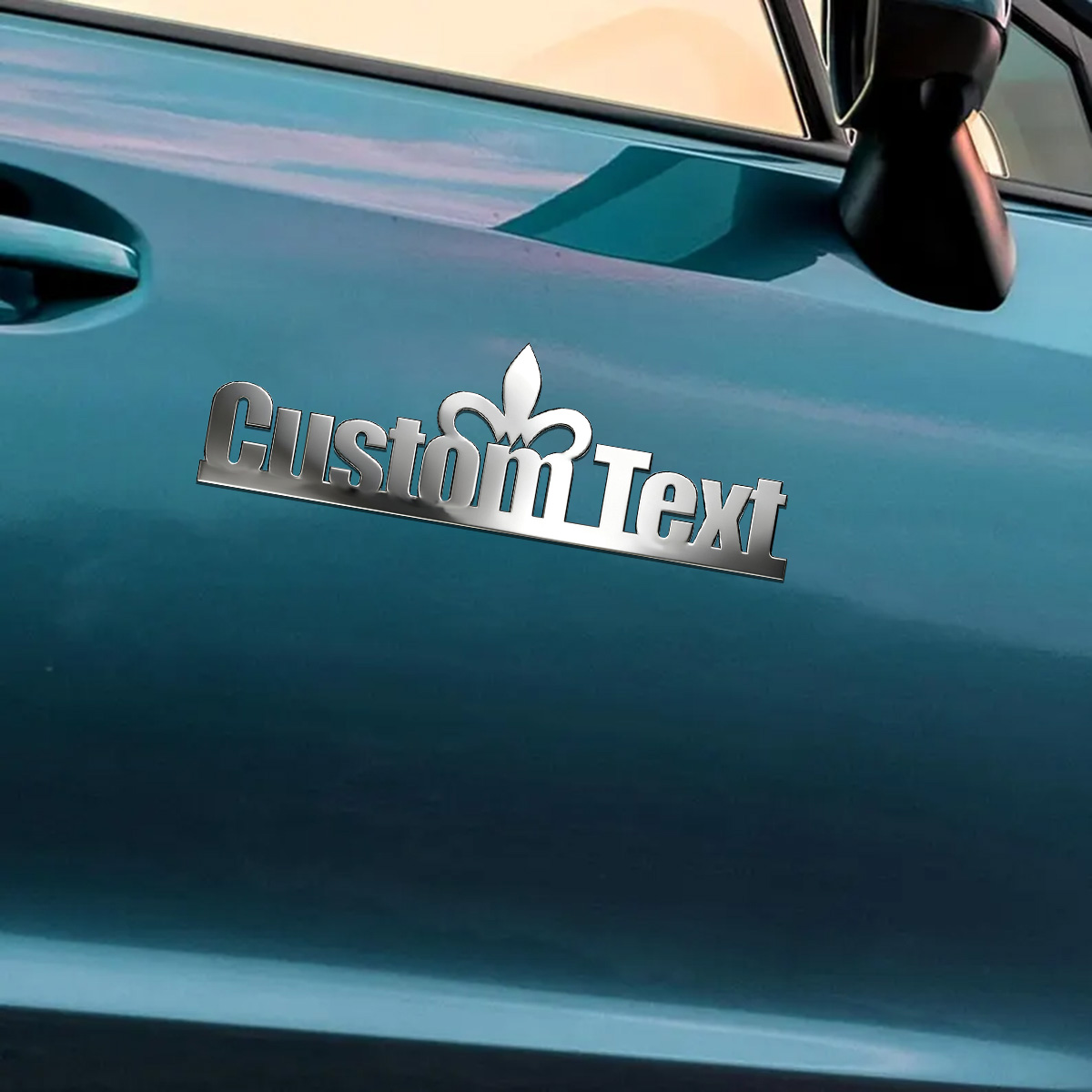 Car Accessories Sticker - Classic Font Chic Crown Metal Car