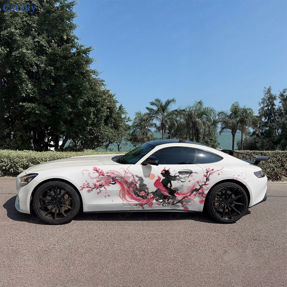 2pcs Flower Phoenix Silhouette - Car Accessories Phoenix ulasan dan harga